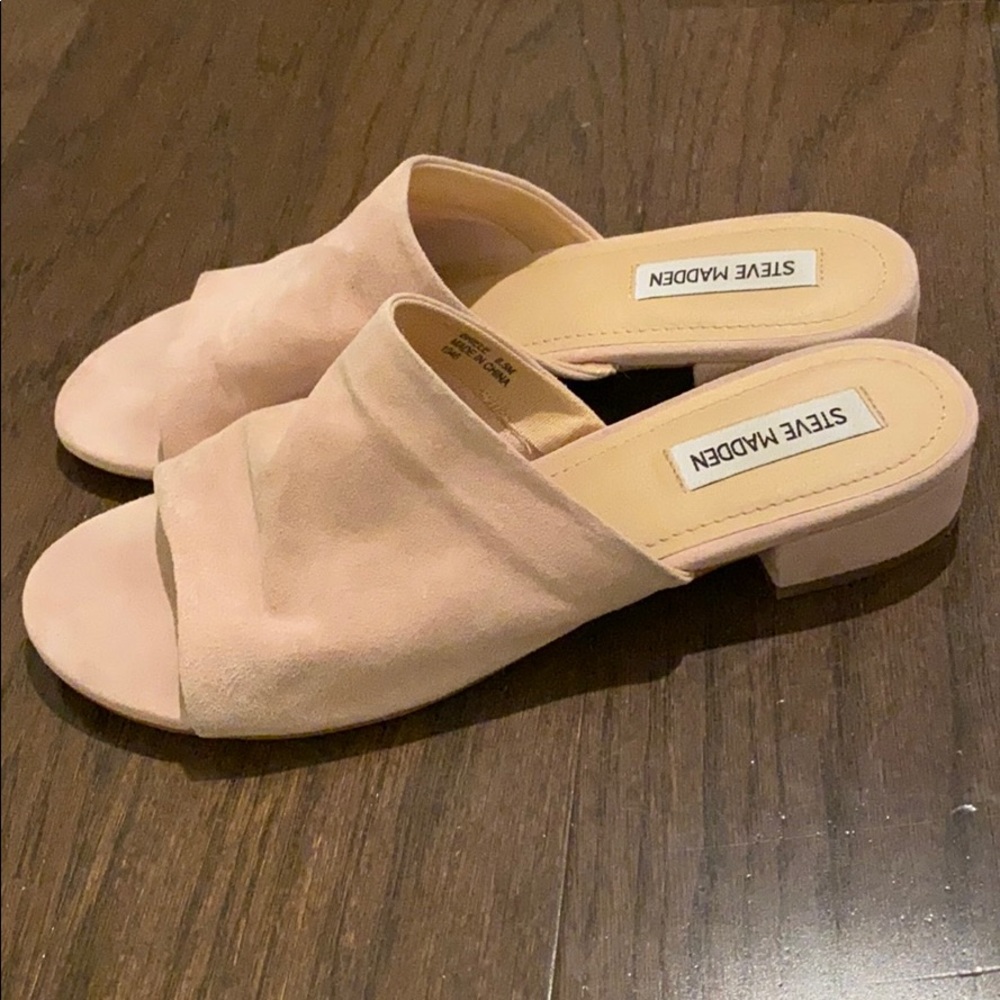 Steve Madden Blush Suede Slides
